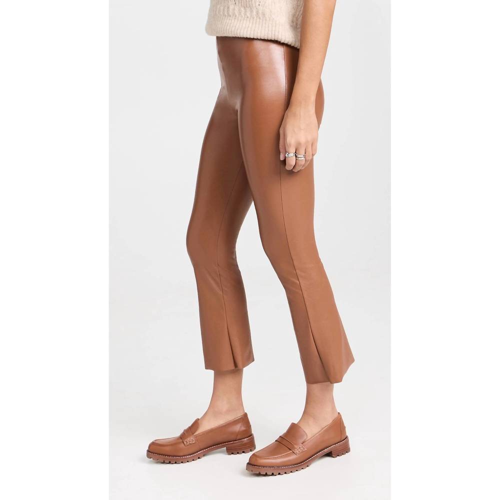 NEW COMMANDO faux leather cropped flare pants in cocoa - Picture 3 of 5